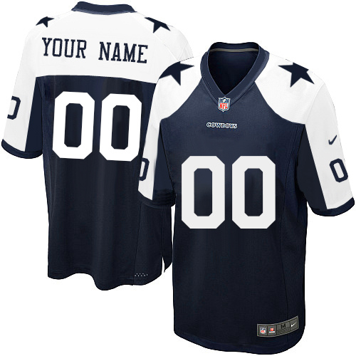 Nike Dallas Cowboys Customized Navy Blue Throwback Stitched Youth NFL Jersey